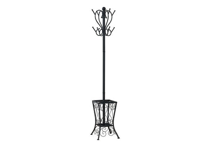 16" X 16" X 71" Black  Metal  Umbrella Holder Coat Rack