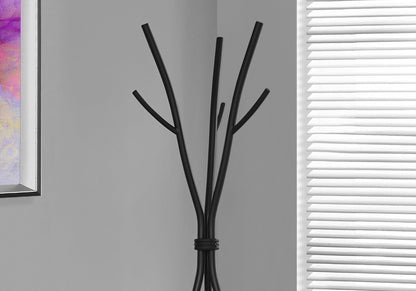 74" Black Metal Modern Tree Branch Coat Rack