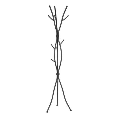 74" Black Metal Modern Tree Branch Coat Rack