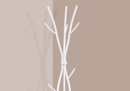 74" White Metal Modern Tree Branch Coat Rack