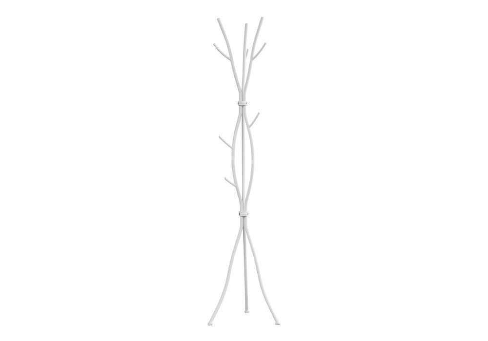 74" White Metal Modern Tree Branch Coat Rack