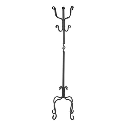 21" X 21" X 74" Black  Metal  Coat Rack
