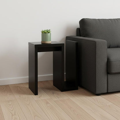 24" Dark Brown Wood And Metal End Table With Shelf