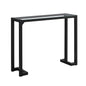 42" Clear and Black Glass Console Table