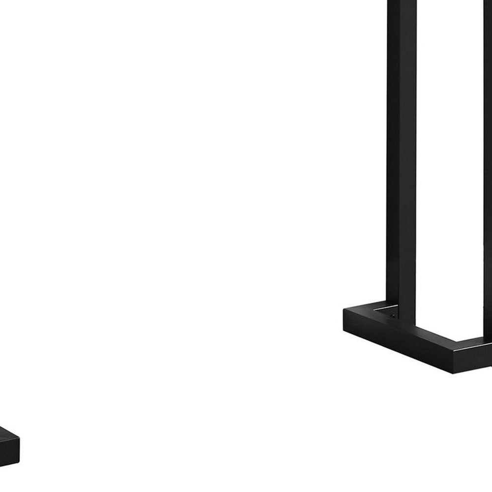 42" Clear and Black Glass Console Table