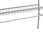 42" Clear and Silver Glass and Metal Console Table With Shelf