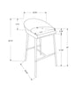 Set of Two 24" White and Silver Metal Low Back Bar Chairs
