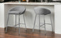 Set of Two 24 " Gray And Silver Metal Low Back Bar Chairs