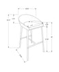 Set of Two 30" Gray and Silver Metal Low Back Bar Chairs