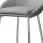 Set of Two 30" Gray And Silver Fabric And Metal Low Back Bar Chairs