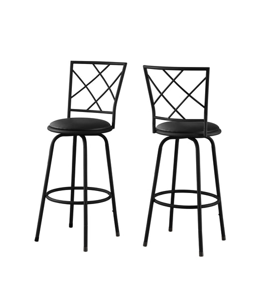 Set of Two 28 " Black Metal Bar Chairs