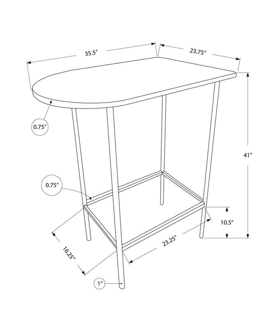24" White Free Form Manufactured Wood Bar Table