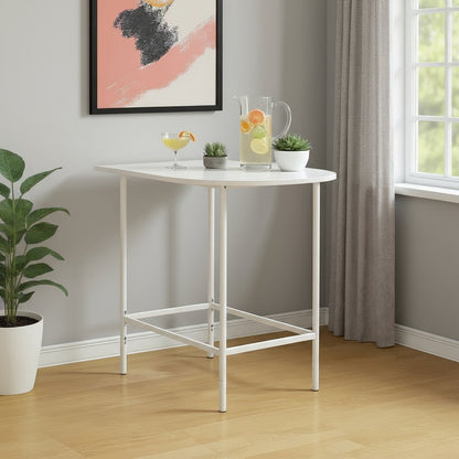 24" White Free Form Manufactured Wood Bar Table