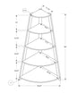 White Wood Four Tier Corner Bookcase