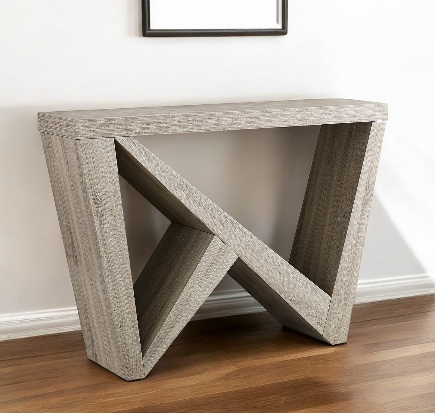 47" Taupe Abstract Console Table