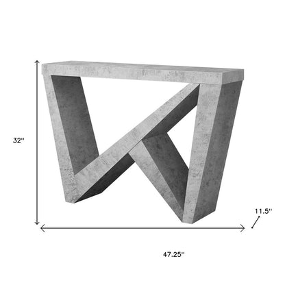 47" Gray Abstract Console Table