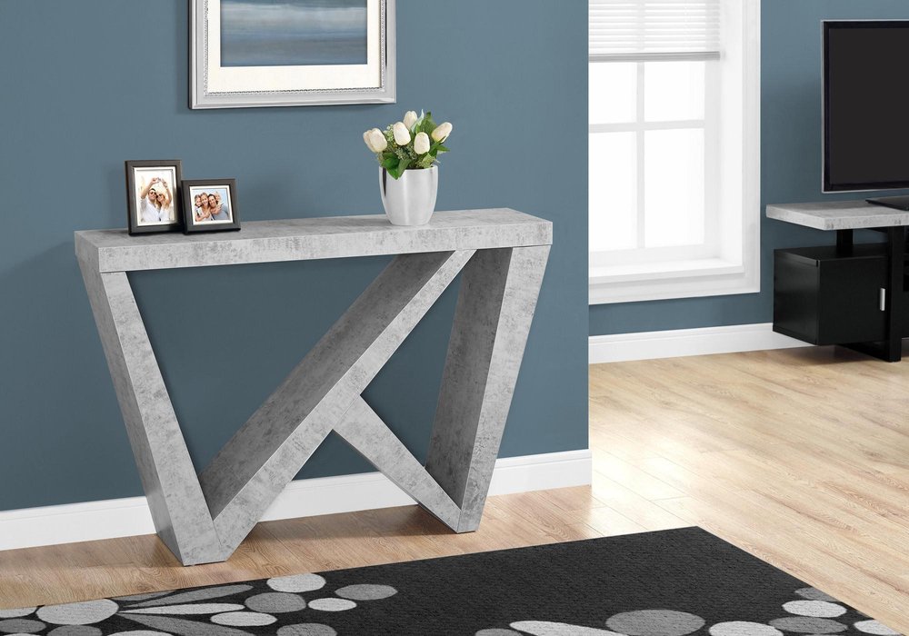 47" Gray Abstract Console Table