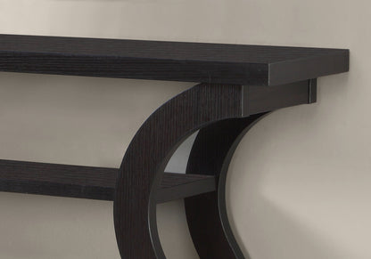 47" Espresso Floor Shelf Console Table With Storage