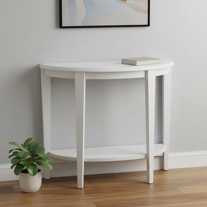 33" White End Table With Shelf