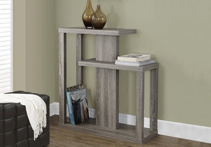 32" Taupe Free form Floor Shelf Console Table With Storage