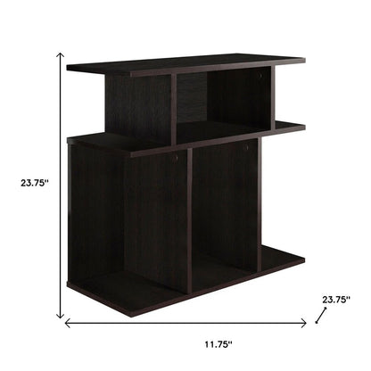 24" Brown Wood End Table With 6