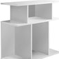 24" White Wood Floor Shelf End Table With Six Open Shelves