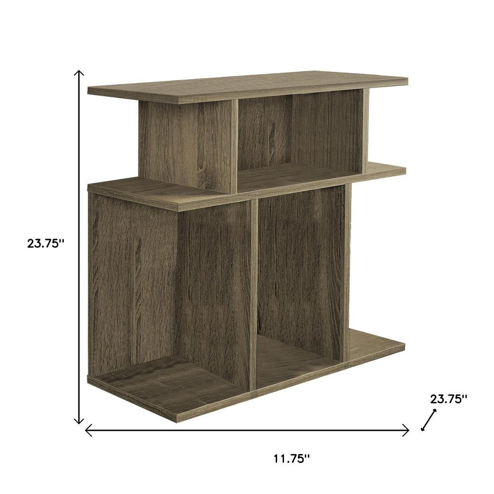 24" Deep Taupe End Table With 6