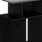 24" Gray And Black Wood Floor Shelf End Table With Six Open Shelves
