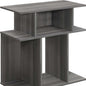 24" Gray Wood Floor Shelf End Table With Six Open Shelves