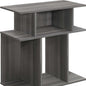 24" Dark Gray Wood End Table With Six Open Shelves