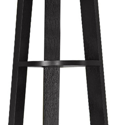71" Black Wood Five Tier Corner Bookcase