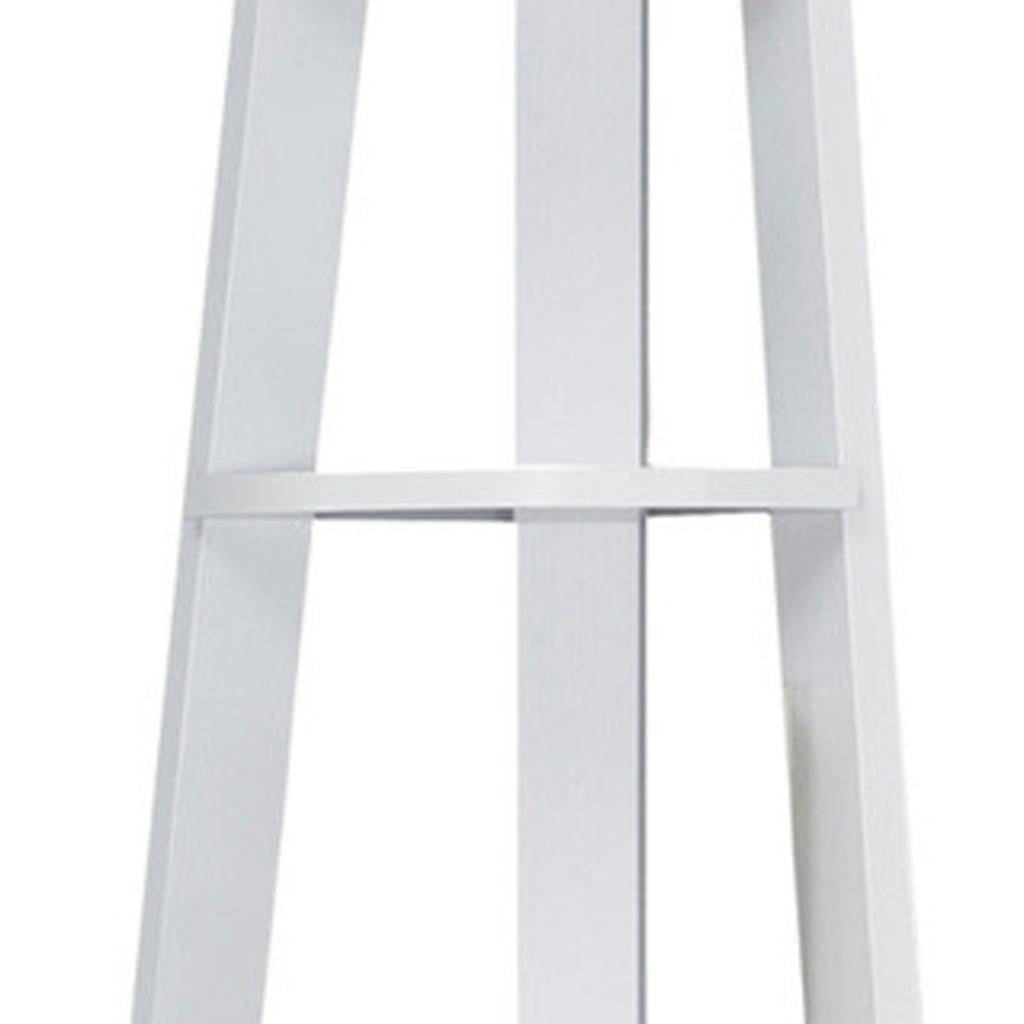 71" Gray Wood Five Tier Corner Bookcase