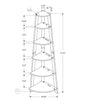 71" White Wood Five Tier Corner Bookcase