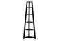 71" Black Wood Five Tier Corner Bookcase