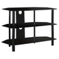 36" Black Metal Open Shelving TV Stand