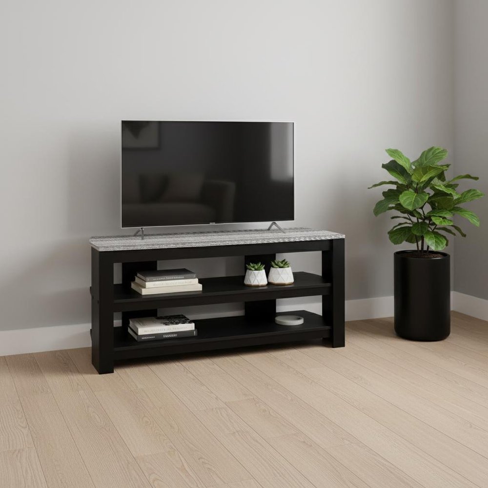 42" Ash Gray Open Shelving TV Stand