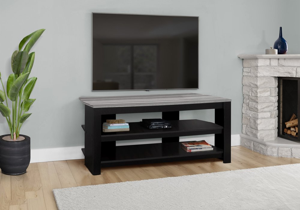 42" Ash Gray Open Shelving TV Stand