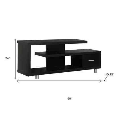 60" White Open Shelving TV Stand