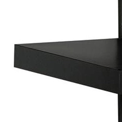 16" Black and Gray Open Shelving TV Stand