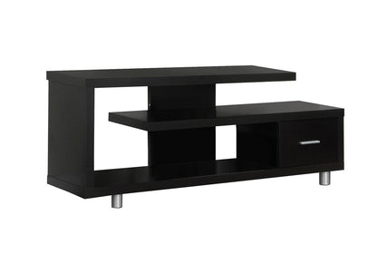 16" Black and Gray Open Shelving TV Stand