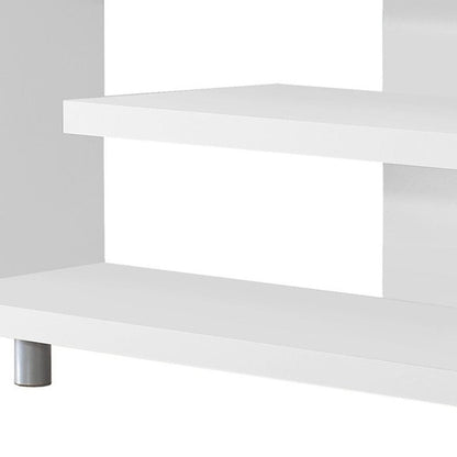 60" White Open Shelving TV Stand