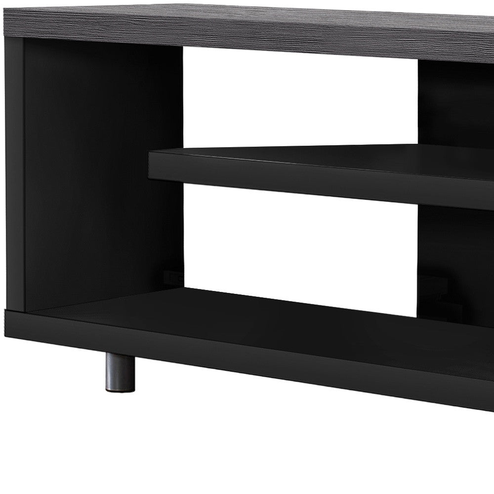 60" Deep Taupe Open Shelving TV Stand