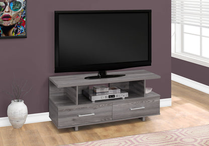 48" Gray Open Shelving Entertainment Center