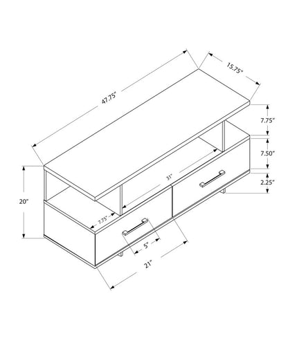48" Gray Open Shelving Entertainment Center