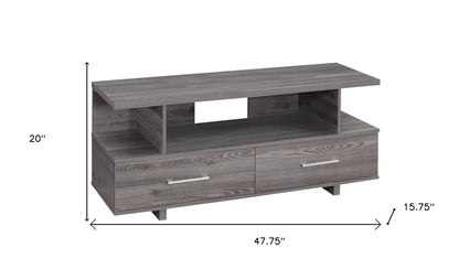 48" Gray Open Shelving Entertainment Center