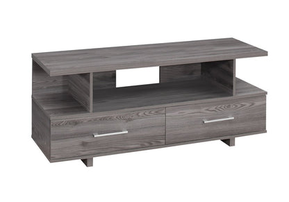 48" Gray Open Shelving Entertainment Center