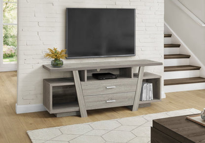 60" Deep Taupe Open Shelving TV Stand