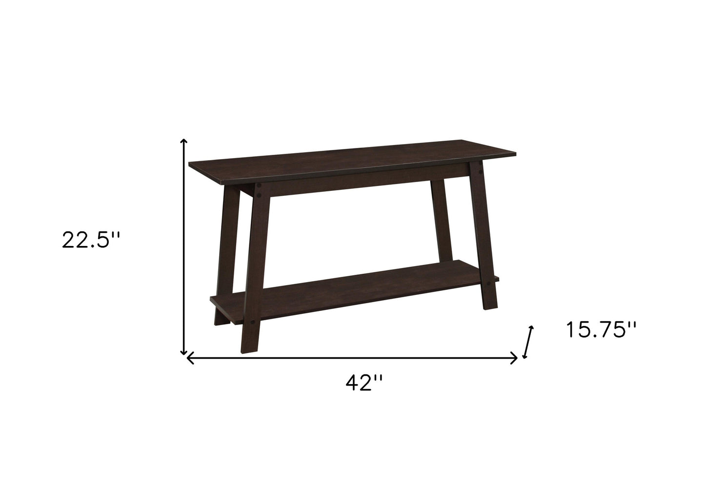 42" Dark Brown Open Shelving TV Stand