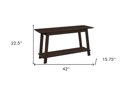 42" Dark Brown Open Shelving TV Stand