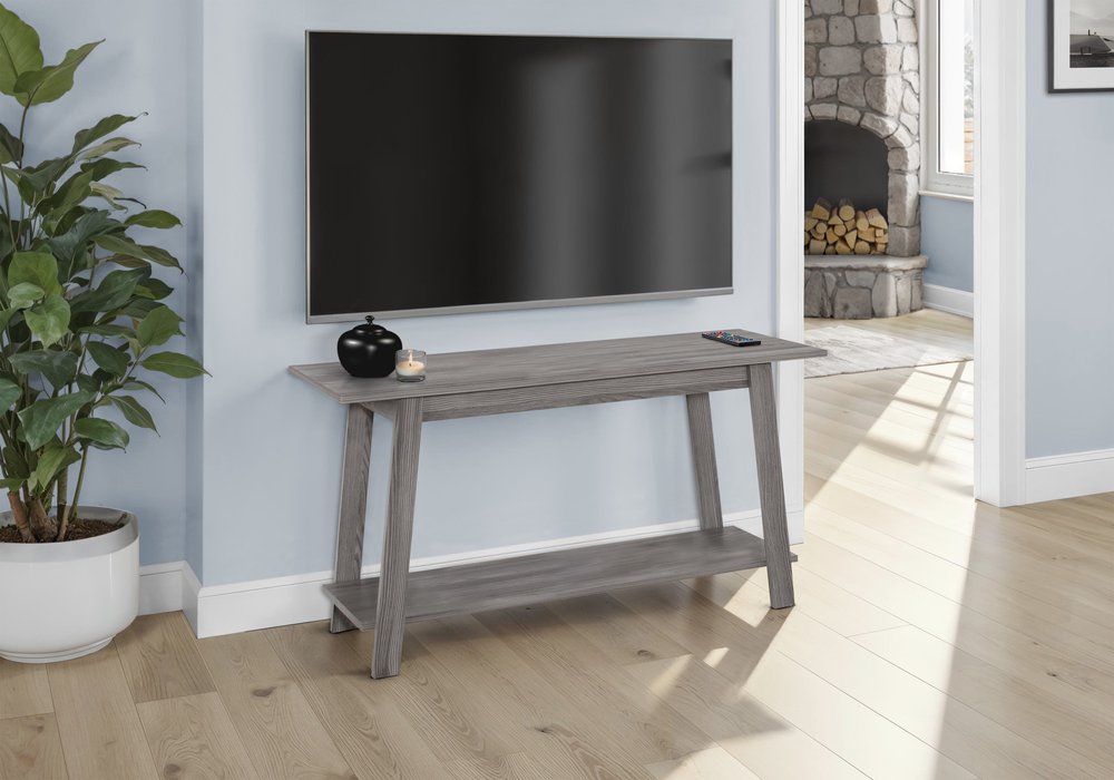 42" Gray Open Shelving TV Stand